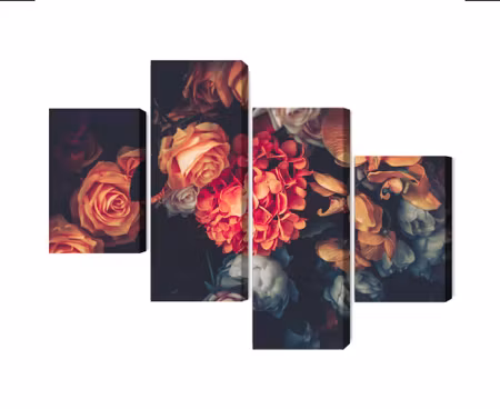 Canvastavla - Multipart Colorful Flowers for