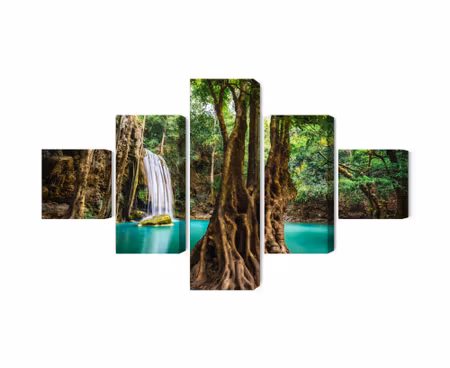 Canvastavla - Multipart Erawan Waterfalls