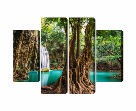 Canvastavla - Multipart Erawan Waterfalls