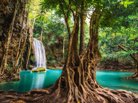 Canvastavla - Multipart Erawan Waterfalls