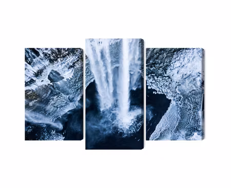 Canvastavla - Multipart Winter Waterfall