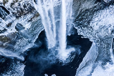 Canvastavla - Multipart Winter Waterfall