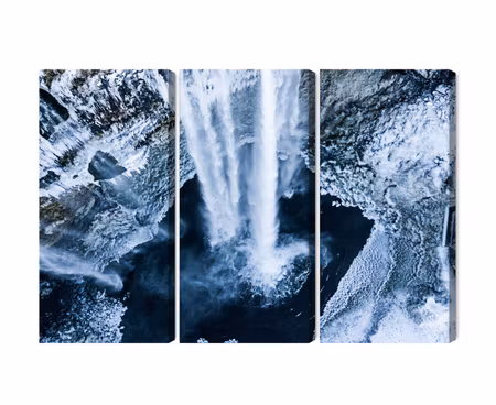 Canvastavla - Multipart Winter Waterfall