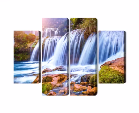 Canvastavla - Multipart Jiulong Waterfall in