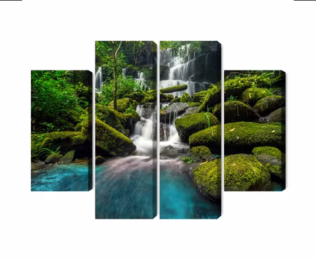 Canvastavla - Multipart a Beautiful Waterfall in