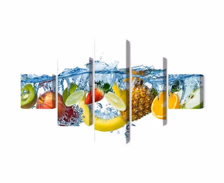 Canvastavla - Multipart Fresh Fruit in the Water