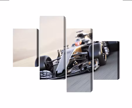 Canvastavla - Multipart Formula Car on the