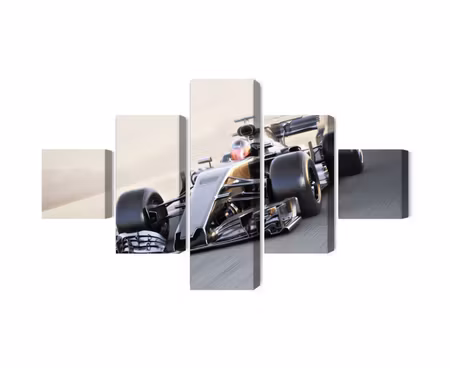 Canvastavla - Multipart Formula Car on the