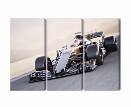 Canvastavla - Multipart Formula Car on the