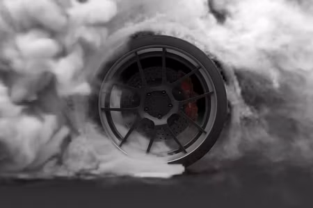 Canvastavla - Multipart Car Wheel in a Cloud of D