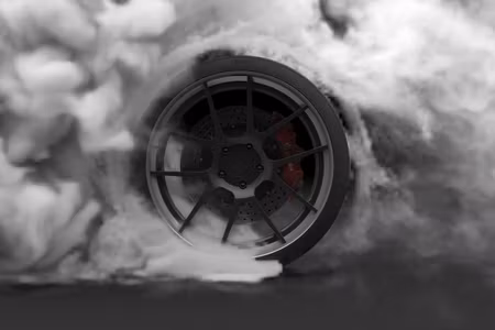 Canvastavla - Multipart Car Wheel in a Cloud of D