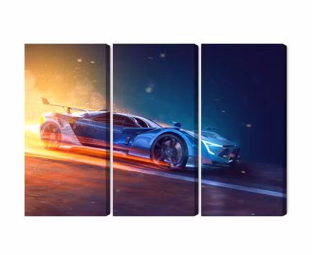 Canvastavla - Multipart D Futuristic Sports Car