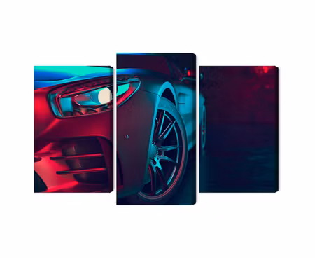 Canvastavla - Multipart Front of a D Sports Car