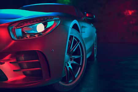 Canvastavla - Multipart Front of a D Sports Car