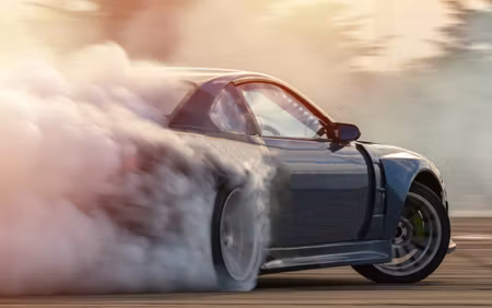 Canvastavla - Multipart Sports Car in a Cloud of