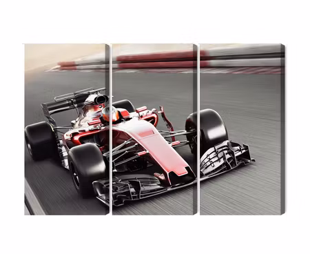 Canvastavla - Multipart Formula Car on the Track