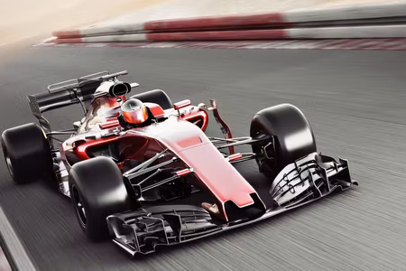 Canvastavla - Multipart Formula Car on the Track