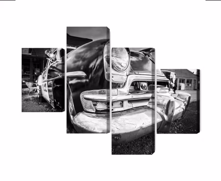 Canvastavla - Multipart Black and White American
