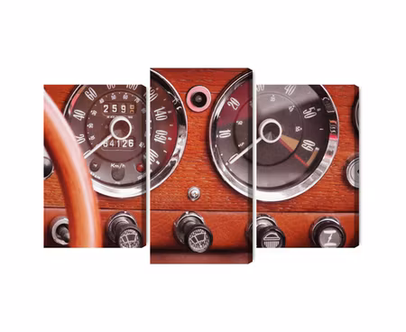 Canvastavla - Multipart Counters in a Retro Car