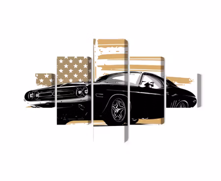Canvastavla - Multipart American Muscle Car with