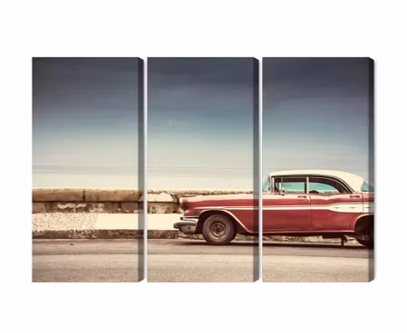 Canvastavla - Multipart Old American Retro Car