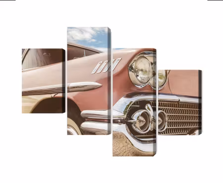 Canvastavla - Multipart American Car From the S