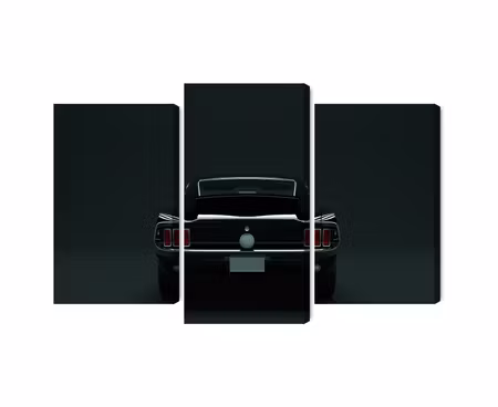 Canvastavla - Multipart Vintage Black Muscle Car