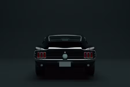 Canvastavla - Multipart Vintage Black Muscle Car