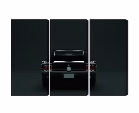 Canvastavla - Multipart Vintage Black Muscle Car