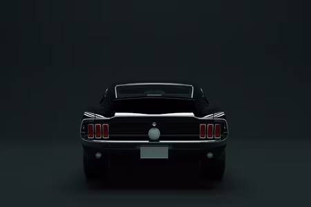 Canvastavla - Multipart Vintage Black Muscle Car