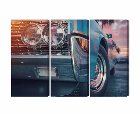 Canvastavla - Multipart Retro Style Cars