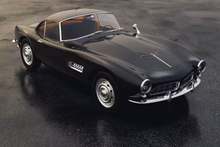 Canvastavla - Multipart Vintage Black Sports Car