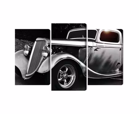 Canvastavla - Multipart Vintage Style Hot Rod Car