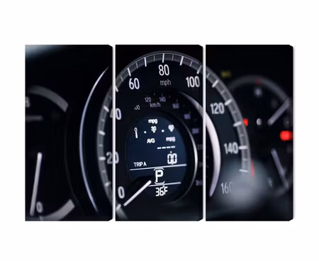 Canvastavla - Multipart Modern Car Speedometer