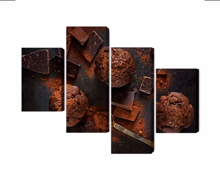 Canvastavla - Multipart Chocolate Muffins