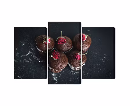Canvastavla - Multipart Chocolate Muffins with