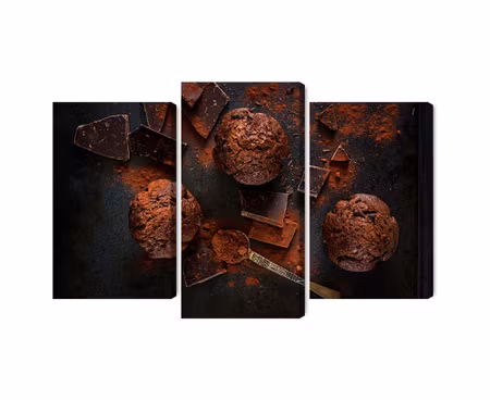 Canvastavla - Multipart Chocolate Muffins