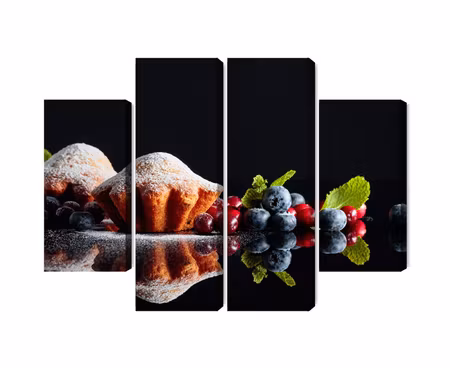 Canvastavla - Multipart Muffins with Fruits