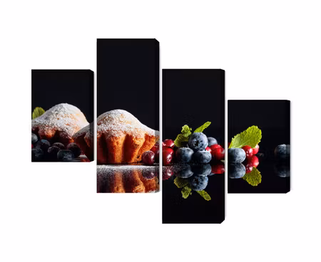 Canvastavla - Multipart Muffins with Fruits