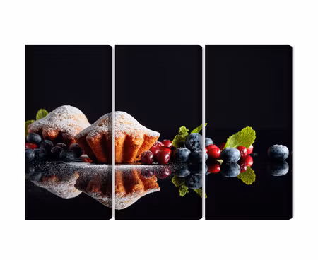 Canvastavla - Multipart Muffins with Fruits