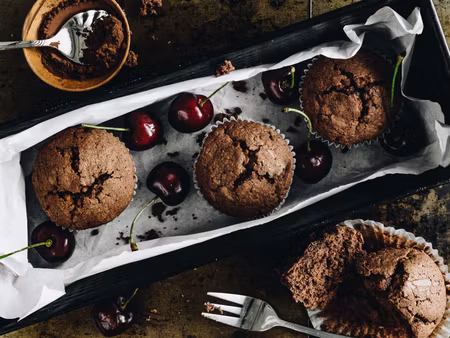 Canvastavla - Multipart Muffins with Cherries