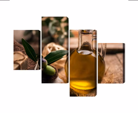 Canvastavla - Multipart a Bottle of Olive Oil