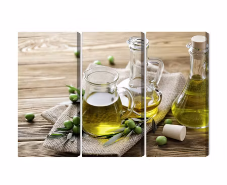 Canvastavla - Multipart Olive Oil with Green