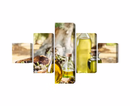 Canvastavla - Multipart Oil Bottles