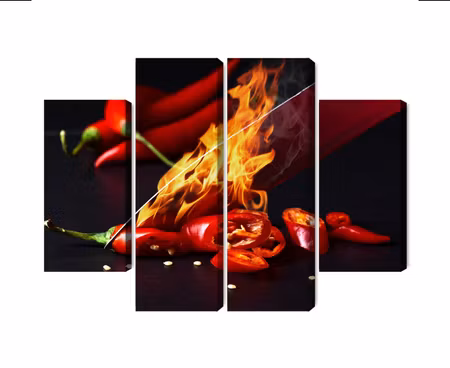 Canvastavla - Multipart Burning Knife