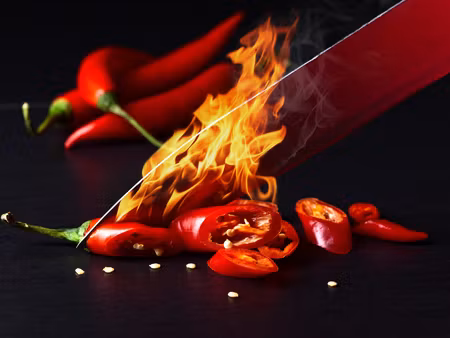 Canvastavla - Multipart Burning Knife