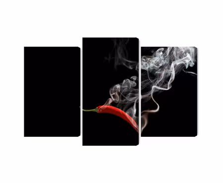 Canvastavla - Multipart Red Chili with Smoke
