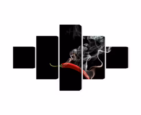 Canvastavla - Multipart Red Chili with Smoke