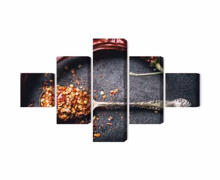 Canvastavla - Multipart Dried Chili Peppers