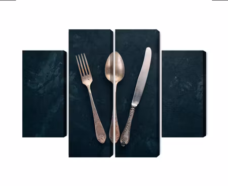 Canvastavla - Multipart Old Cutlery